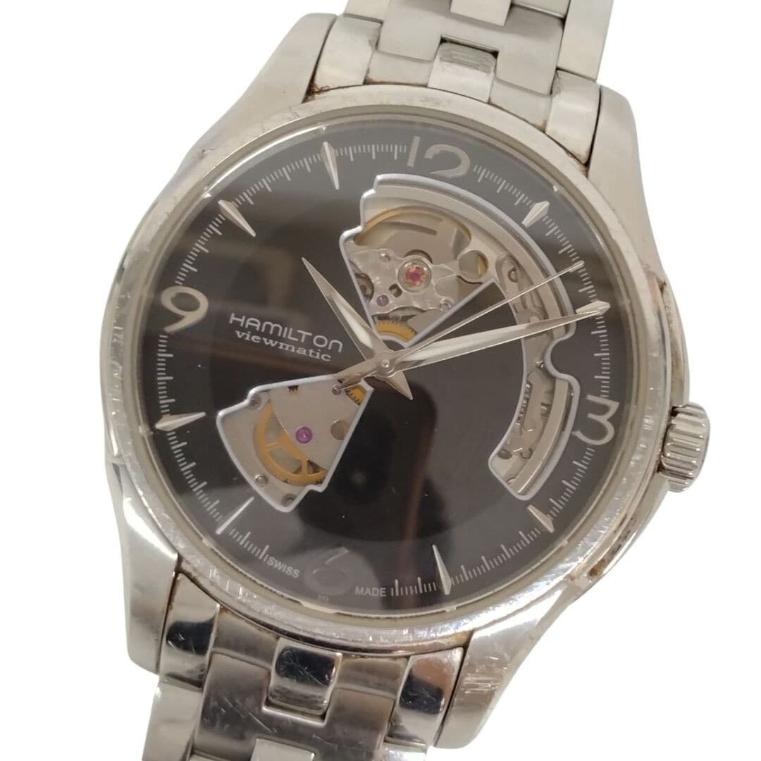 Hamilton Jazzmaster OPEN HEART Auto Men's Watch Silver Black Used From Japan Fro