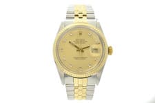 Rolex Datejust 36mm 16013 Champagne Diamond Dial 1988 with box and papers
