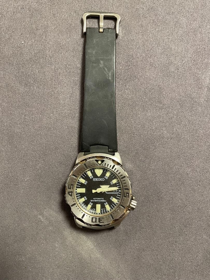SEIKO Diver Watch Automatic Black Rubber Band Model 7S26-0350
