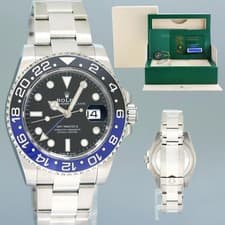 2022 NEW PAPERS Rolex 126710BLNR GMT Master II Batman Black Blue Oyster Ceramic