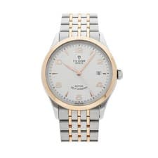 Tudor 1926 Steel Rose Color Auto 39mm Silver Dial Bracelet Watch 91551