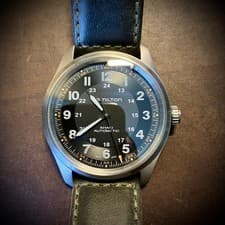 Hamilton Khaki Field Auto Titanium (38mm) On A Green Strap