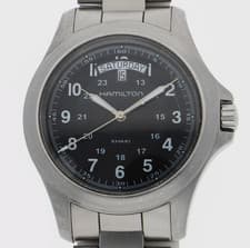 [Near MINT]Hamilton Khaki Field H644510 Black Dial 40mm Men's Quartz Watch