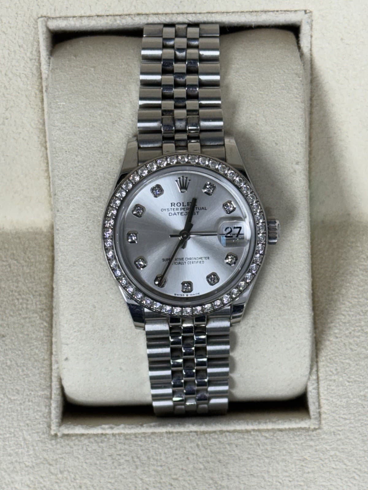2023 Rolex Datejust 31 Automatic Diamond Ladies Watch 278384 Watch + Card.