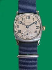 LeCoultre Sterling Silver Military Trench Watch Carca WWI Working