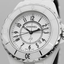 CHANEL WATCH J12 H0968 QUARTZ WHITE DIAL WHITE CERAMIC/STAINLESS STEEL WOMEN'S