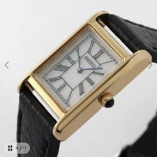 Seiko HIROB Solar Watch SZRW003 Black Gold Leather Dress Wristwatch