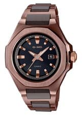 BABYGGMSMSGW350CG5AJFLadiesWatchRadioSolarOctagonBezelDarkBrownCasio