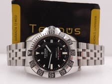 TUDOR HYDRONAUT II 20040 41MM WITH PAPERS CARBON DIAL AUTOMATIC STEEL WATCH
