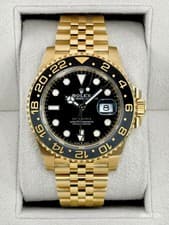 2023 Rolex GMT-Master II 40mm 126718GRNR Yellow Gold Jubilee Black Dial