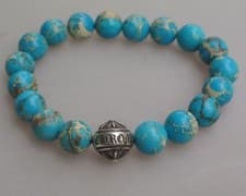 Chrome Hearts Turquoise Bead Bracelet 10mm CH Plus Ball 925 From Japan