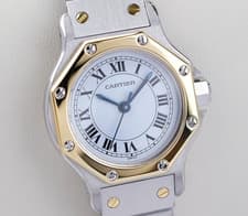 Cartier Santos Octagon SM Automatic Two Tone SS/Gold 25mm Women’s Watch Auth