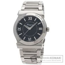 Salvatore Ferragamo Men Watch Round SS Steel Used From Japan