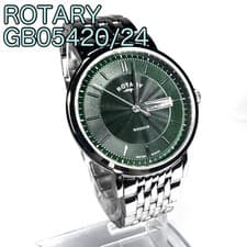 Rotary GB05420/24 Mens Quartz Watch Green Dial Stainless Steel Bracelet