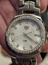 Tag Heuer Women's Watch WBC1316-0 Link Swiss Quartz Diamond Mother of Pearl Dial