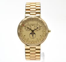 [EXCELLENT+5] Longines Conquest Moon Phase 4010 Gold Dial Quartz Men's Watch