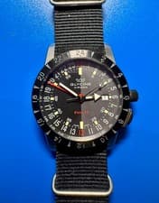 Glycine Airman GL293 GMT  Watch. Automatic, Black/Grey Dial  Rare