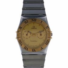 OMEGA Constellation Day Date Quartz Watch 396.1069 Stainless Steel K18 GSilver G