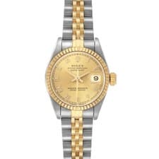 Rolex Datejust Champagne Roman Dial Steel Yellow Gold Ladies Watch 69173