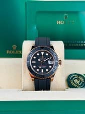 Rolex Yacht-Master 37mm Black Rose Gold Oysterflex Preowned 2024 Full 268655