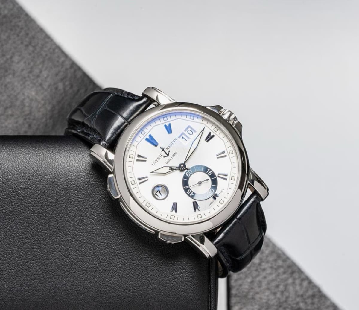 Ulysse Nardin Dual Time Silver Men's Watch - 243-55/91