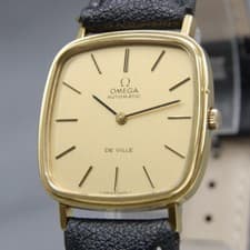 Vintage 1973 [N MINT] OMEGA De Ville Cal.711 Square Gold Dial AT 31mm Mens Watch