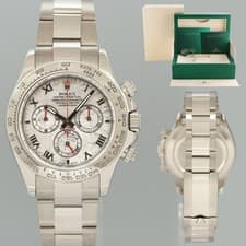 MINT 2015 Rolex Daytona Meteorite Roman 116509 White Gold Chronograph Watch Box