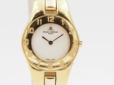 Baume & Mercier Linea 5261 Quartz Papiere Gold Plated Pearl - 0 15/16in