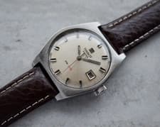 1972 Vintage Tissot PR 516 Mechanical Silver Dial Leather Watch Rare Date