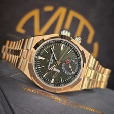 MINT VACHERON CONSTANTIN OVERSEAS 41MM 7920V 18K RG GREEN DIAL DUAL TIME B&P