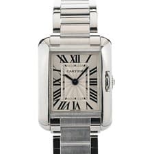 CARTIER Tank Anglaise Sm W5310022 Silver Ladies Used Watch #31231