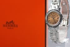 Boxed [Near Mint] HERMES Clipper CL4.210 Pink Date Quartz Ladies Watch JAPAN