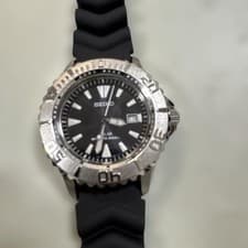 SEIKO Prospex V145-0CC0 Black Dial Solar Diver Men's Watch Used Working #83