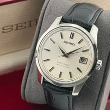 Seiko King Seiko 4402-8000 Date Stainless Steel Manual Winding Mens Watch Auth