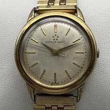 Vintage Eterna Matic Mens Watch 35mm Silver Gold Tone Bracelet Automatic 7.25"
