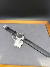 Versace Women's Black Dial Diamonds Black Leather Strap Watch With New Battery