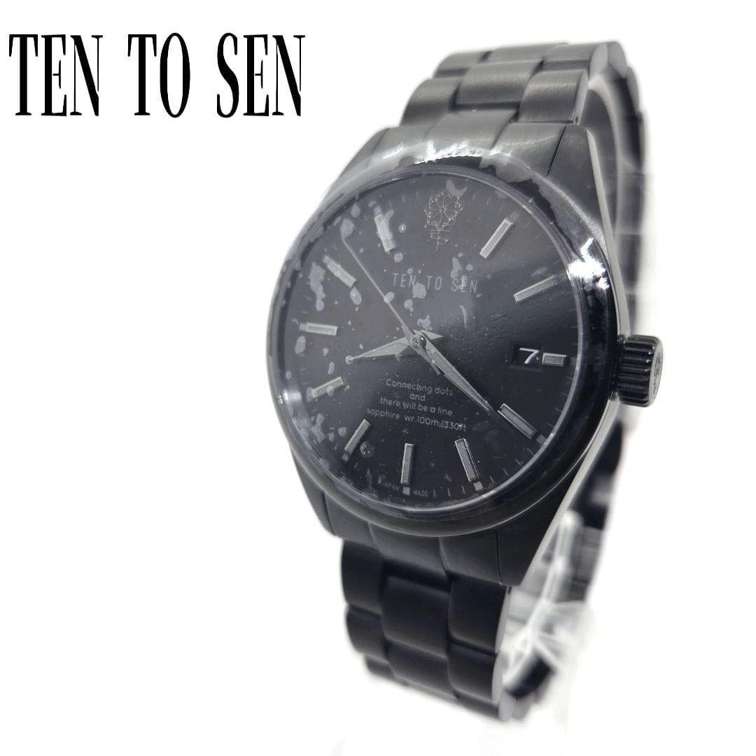 TEN TO SEN Black Automatic Watch MIYOTA 9015 Sapphire 316L Used