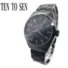 TEN TO SEN Black Automatic Watch MIYOTA 9015 Sapphire 316L Used