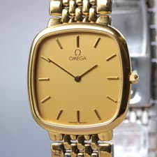 Exc+5 w/Paper] OMEGA De Ville Cal.1378 Vintage 1991 Quartz Gold 30mm Men's Watch
