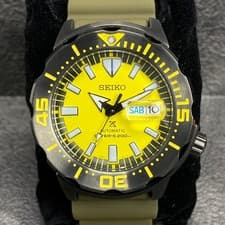 Rare SEIKO SRPF35K1 Yellow Monster Automatic 4R36-11C0 Watch Men Day Date NOS