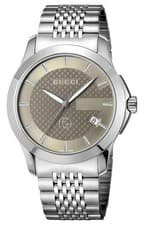 Gucci G-Timeless Stainless Steel Taupe Dial Date Quartz Mens Watch YA1264107