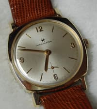 Vintage Hamilton 33mm Swiss  Made 17 Jewels Wind Up Cushion Case Watch 10k RGP