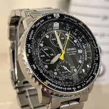 Seiko Flightmaster Chronograph SNA411P1 Alarm Pilot Watch Excellent