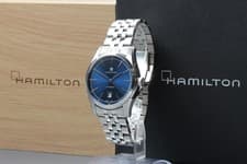 [Near MINT w/ Box] Hamilton Jazzmaster H424151 Blue Dial Date AT Men's Watch