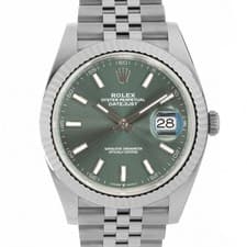 ROLEX Datejust 41 126334 Mint Green Jubilee Warranty 2026 Box/Paper