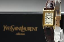 Full Set Near MINT Yves Saint Laurent 17mm 5420-F46860 Quartz Tank Women Vintage