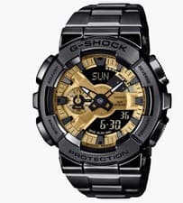 Casio G-Shock G-Steel Analog-Digital Black Ion-Plated Stainless Steel Watch Mens