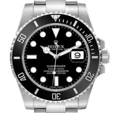 Rolex Submariner Date Steel Ceramic Bezel Black Dial Mens Watch 116610 Card
