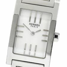 Hermes TA1.210 Tandem White Shell Dial Quartz Ladies Watch Used From Japan