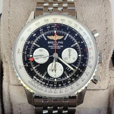BREITLING NAVITIMER B04 GMT 2nd TIME ZONE 48MM BLACK DIAL MEN'S WATCH AB0441 